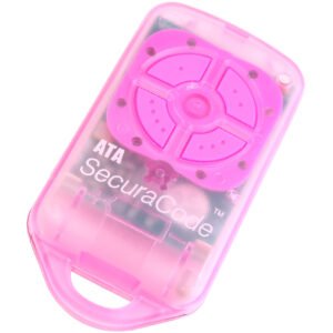 Automatic Technology PTX-4 Pink SecuraCode Remote Control Keyring Front Angle
