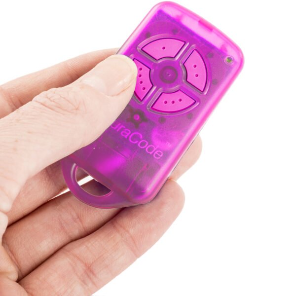 Automatic Technology PTX-4 Pink SecuraCode Remote Control Keyring In Hand