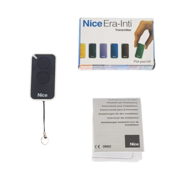 Nice Era-Inti Garage Door Remote Control Black Kit Contents