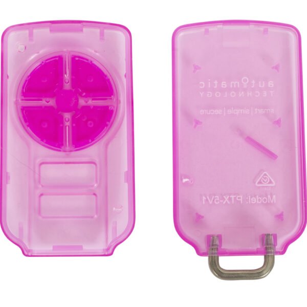 ATA PTX-5v1 Pink Button Replacement Garage Remote Case Split Rear