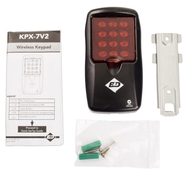 B&D Garage Door Keypad KPX-7v2 Kit Contents