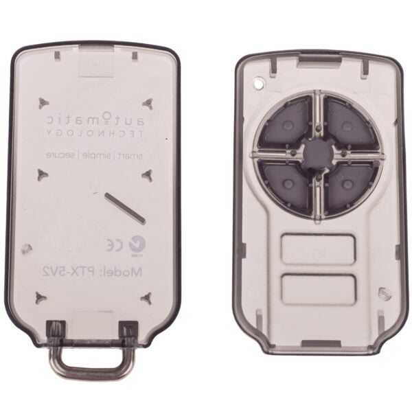ATA PTX-5v2 Grey Button Replacement Garage Remote Case Split Rear