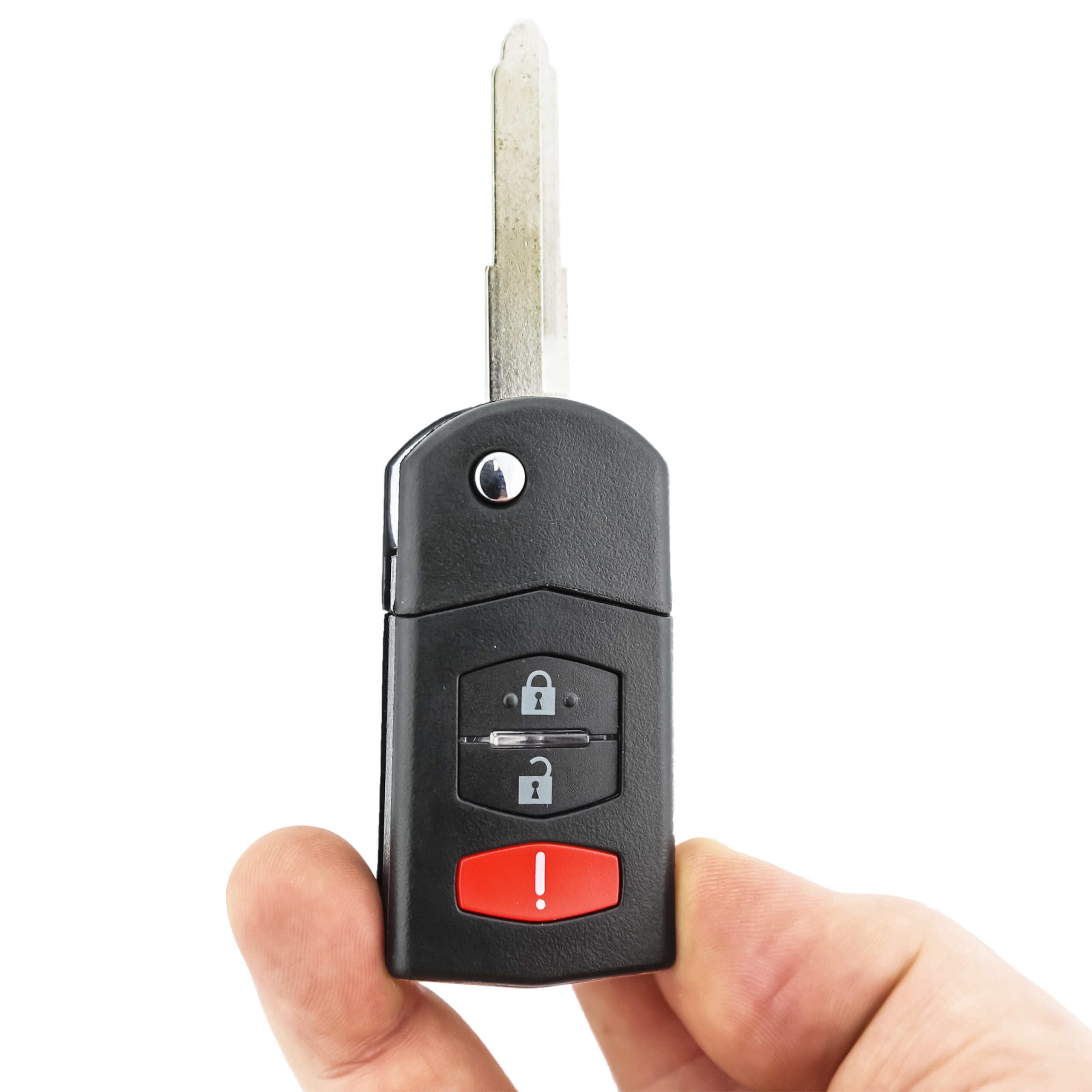 thumbnail image 2 of 2x New Mazda Remote Flip Key Fob Shell Case – For 3-Button Mazda 3 & 6 – Replacement Shells 2 of 4